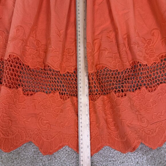 ASOS Women's Red Peasant Skirt Size 12 Crochet Side Zip Mini Boho Summer E586 - Picture 8 of 9